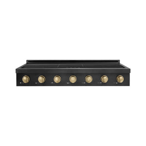 ZLINE Autograph Edition 48 in. Paramount Induction Rangetop with 7 Element Cooktop in Black Stainless Steel and Champagne Bronze Accents (SINRTBZ-48-CB)