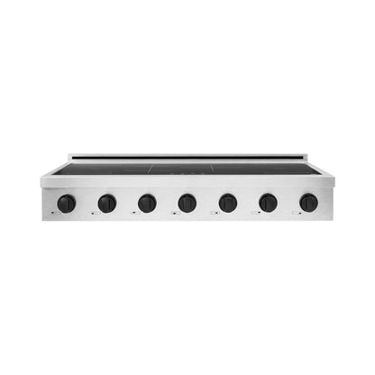 ZLINE Autograph Edition 48 in. Paramount Induction Rangetop with 7 Element Cooktop in Satin Stainless Steel and Matte Black Accents (SINRTSZ-48-MB)