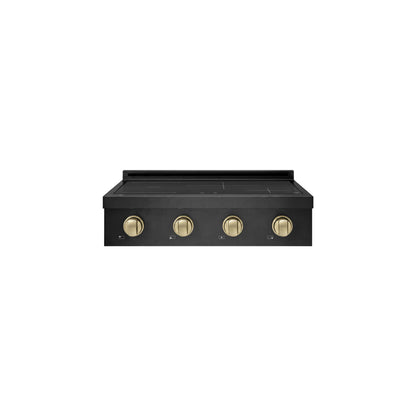ZLINE Autograph Edition 30 in. Paramount Induction Rangetop with 4 Element Cooktop in Black Stainless Steel and Champagne Bronze Accents (SINRTBZ-30-CB)