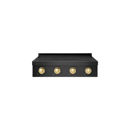 ZLINE Autograph Edition 30 in. Paramount Induction Rangetop with 4 Element Cooktop in Black Stainless Steel and Polished Gold Accents (SINRTBZ-30-G)