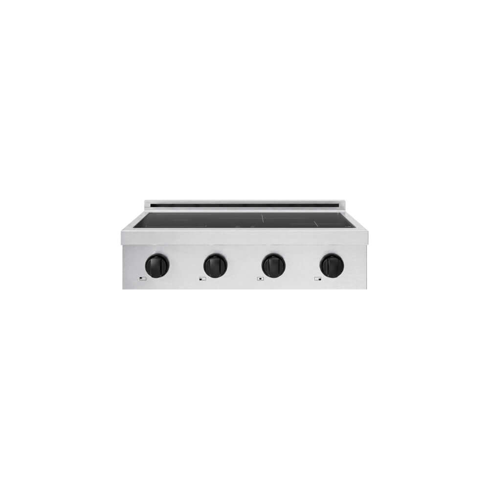 ZLINE Autograph Edition 30 in. Paramount Induction Rangetop with 4 Element Cooktop in Satin Stainless Steel and Matte Black Accents (SINRTSZ-30-MB) main image.