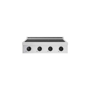 ZLINE Autograph Edition 30 in. Paramount Induction Rangetop with 4 Element Cooktop in Satin Stainless Steel and Matte Black Accents (SINRTSZ-30-MB) main image.