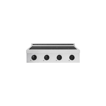 ZLINE Autograph Edition 30 in. Paramount Induction Rangetop with 4 Element Cooktop in Satin Stainless Steel and Matte Black Accents (SINRTSZ-30-MB)