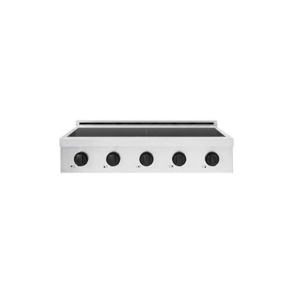 ZLINE Autograph Edition 36 in. Paramount Induction Rangetop with 5 Element Cooktop in Satin Stainless Steel and Matte Black Accents (SINRTSZ-36-MB)