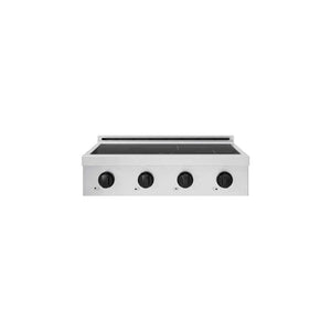 ZLINE Autograph Edition 30 in. Paramount Induction Rangetop with 4 Element Cooktop in Stainless Steel and Matte Black Accents (SINRTZ-30-MB) main image.