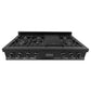ZLINE 48 in. Classic Gas Rangetop with 8 Burners and Porcelain Cooktop in Black Stainless Steel, Open Box-Great Condition