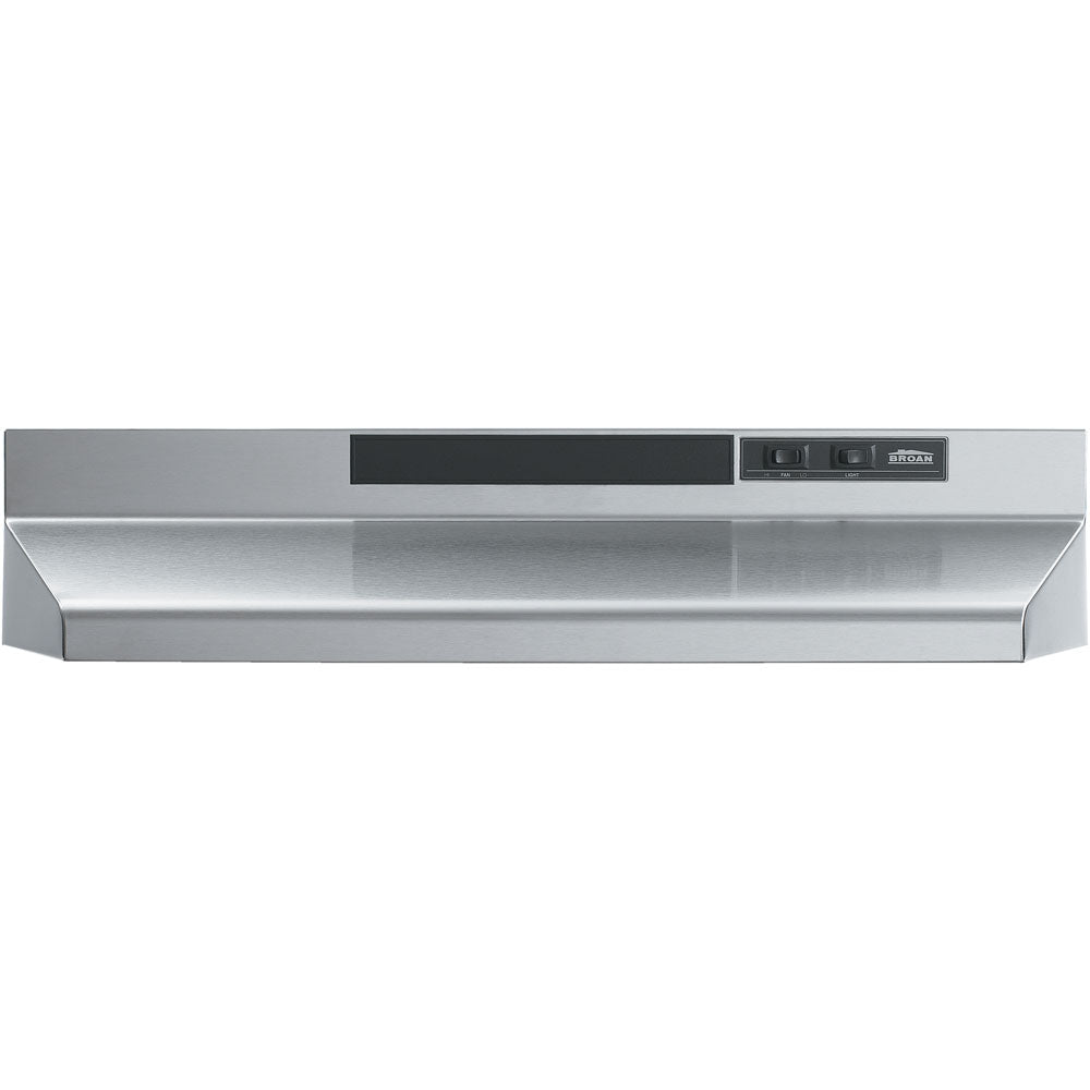 Broan F40000 Series 30-in. Ducted Under Cabinet Range Hood, with 160 MAX Blower CFM in Stainless Steel (F403004)