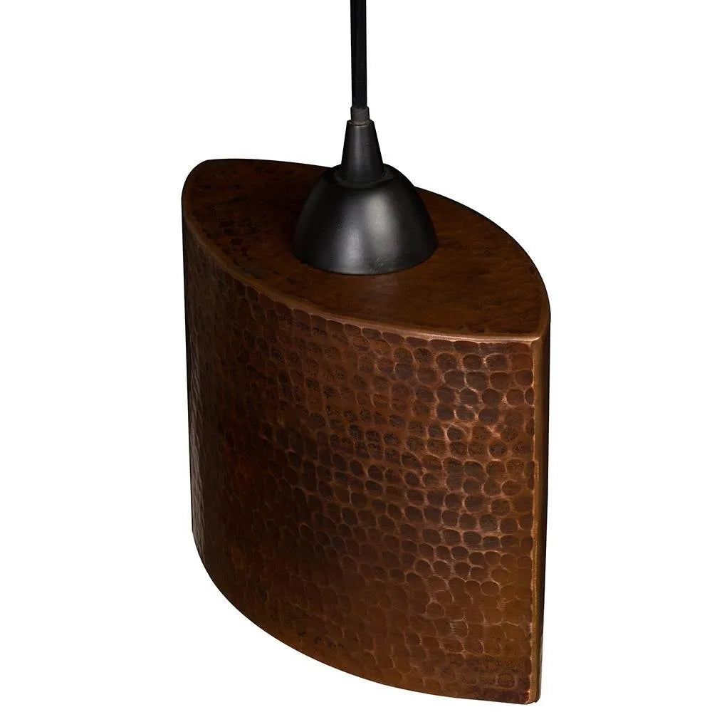 Premier Copper 8 in. Hammered Copper Oval Cylinder Pendant Light