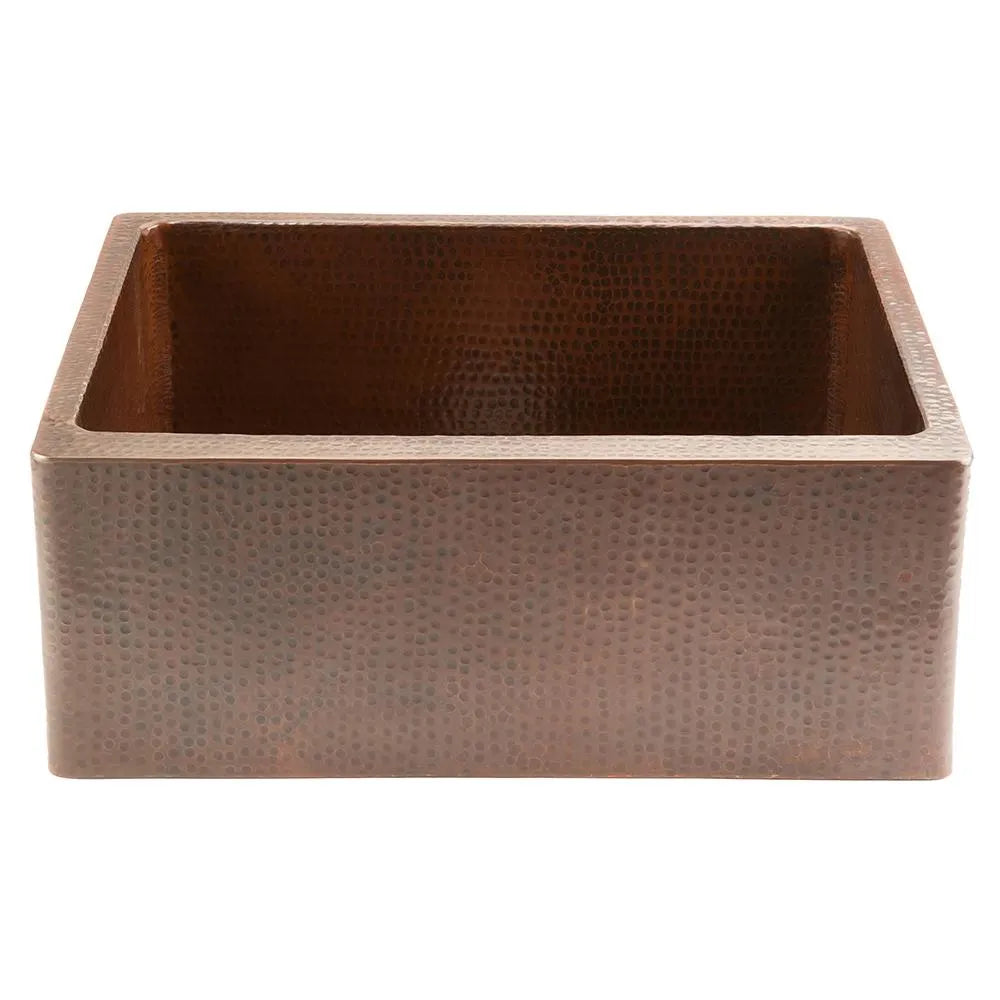 Premier Copper Hammered Copper Apron Front Single Basin Kitchen Sink