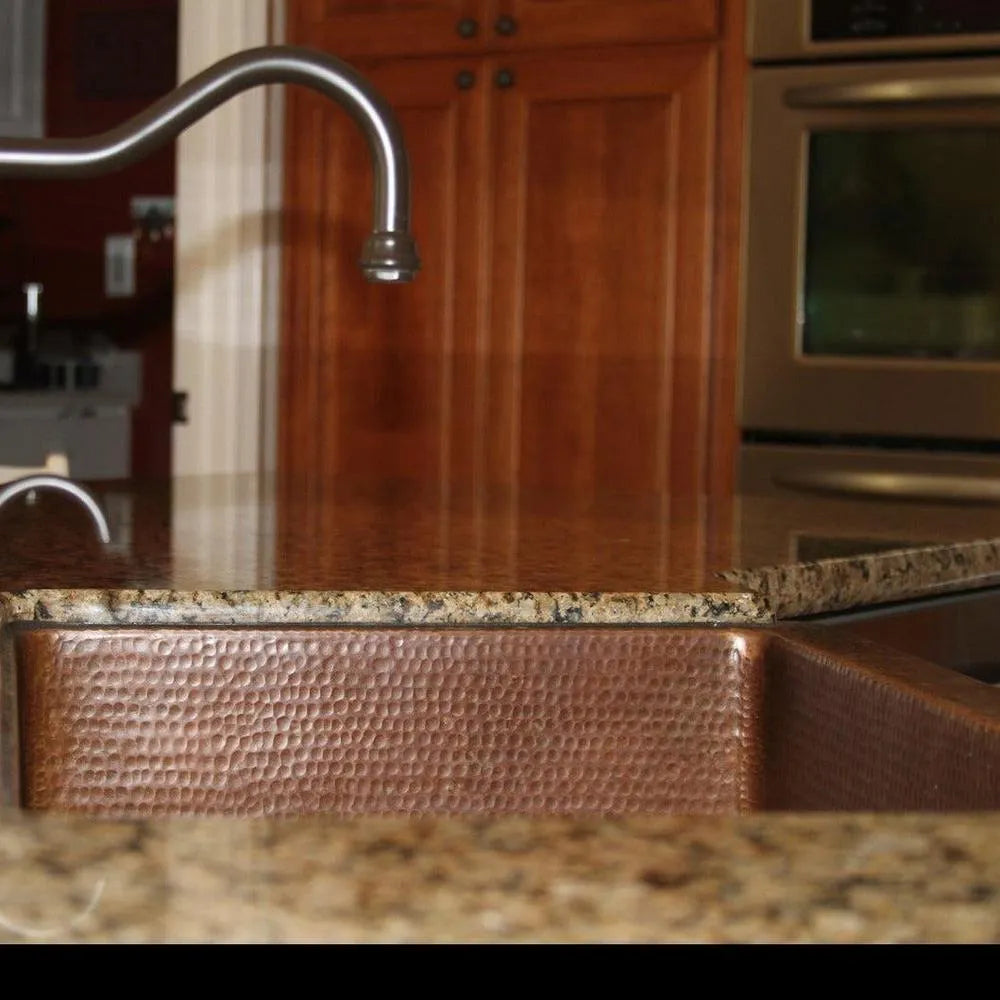 Premier Copper Hammered Copper Apron Front Single Basin Kitchen Sink