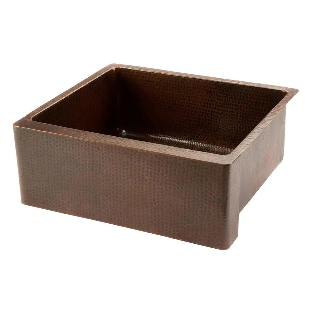 Premier Copper Hammered Copper Apron Front Single Basin Kitchen Sink