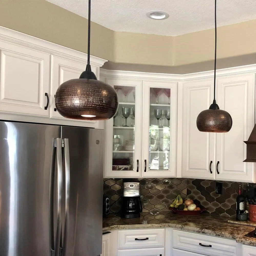 Premier Copper Hammered Copper Globe Pendant Light
