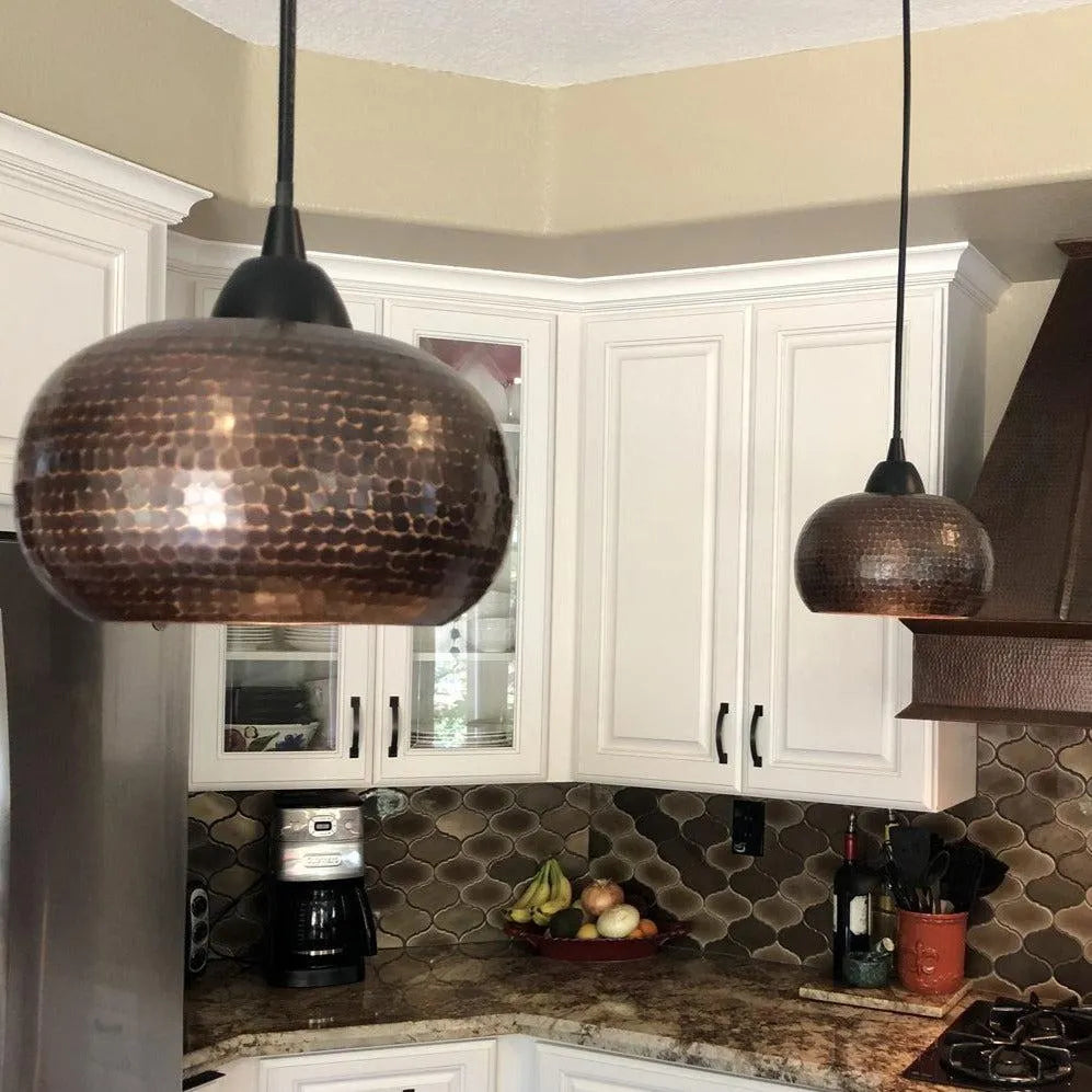 Premier Copper Hammered Copper Globe Pendant Light