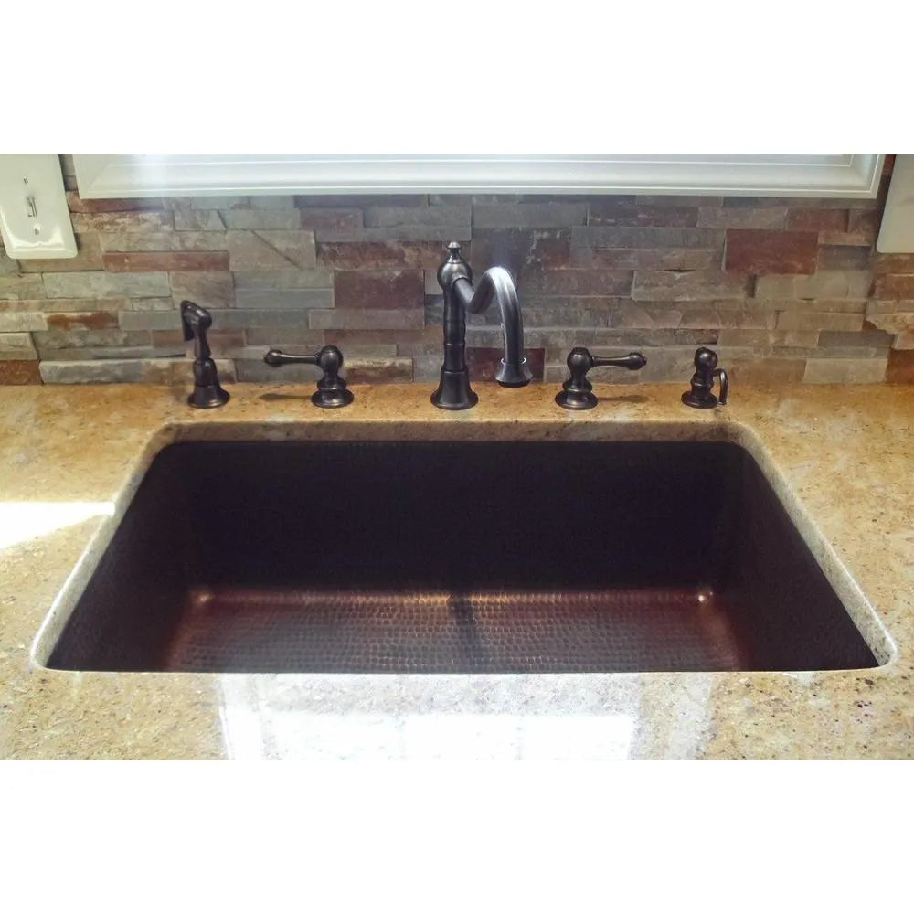 Premier Copper Hammered Copper Single Basin Kitchen Sink
