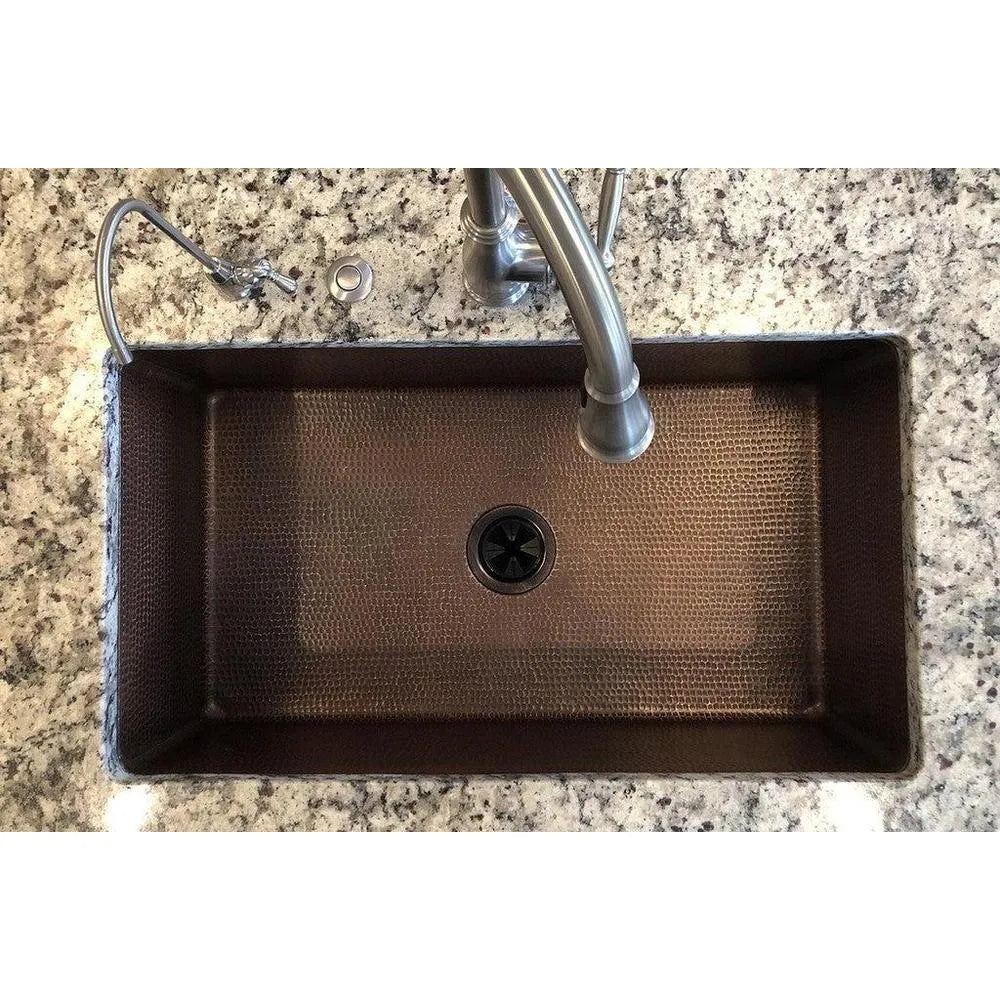 Premier Copper Hammered Copper Single Basin Kitchen Sink