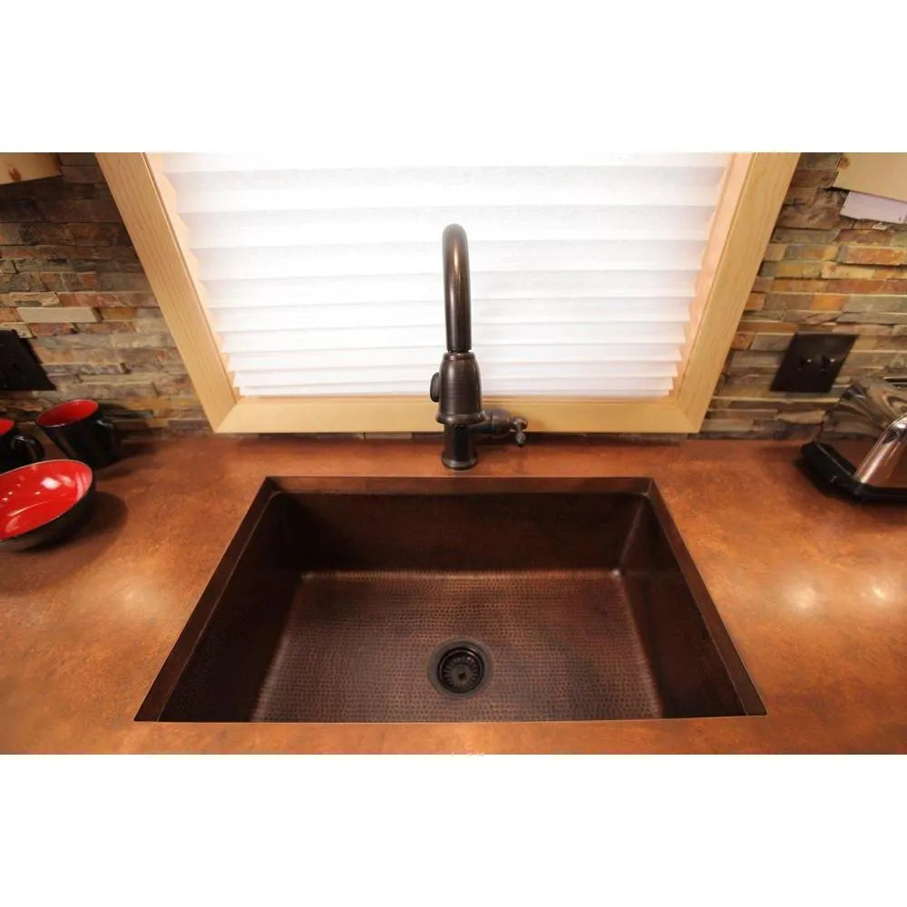 Premier Copper Hammered Copper Single Basin Kitchen Sink