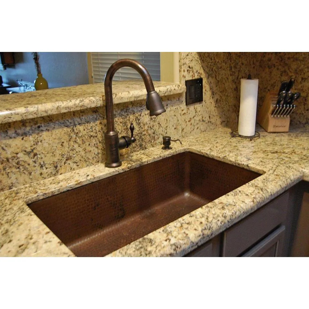 Premier Copper Hammered Copper Single Basin Kitchen Sink