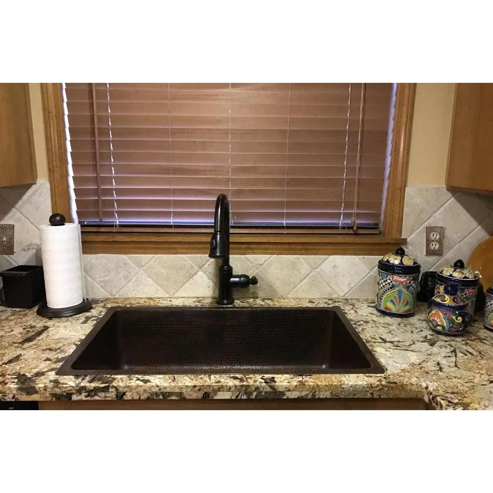 Premier Copper Hammered Copper Single Basin Kitchen Sink