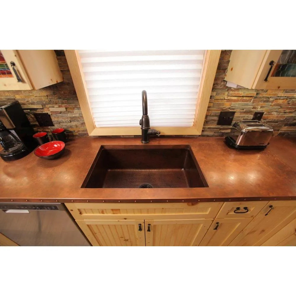 Premier Copper Hammered Copper Single Basin Kitchen Sink