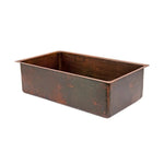 Premier Copper Hammered Copper Single Basin Kitchen Sink