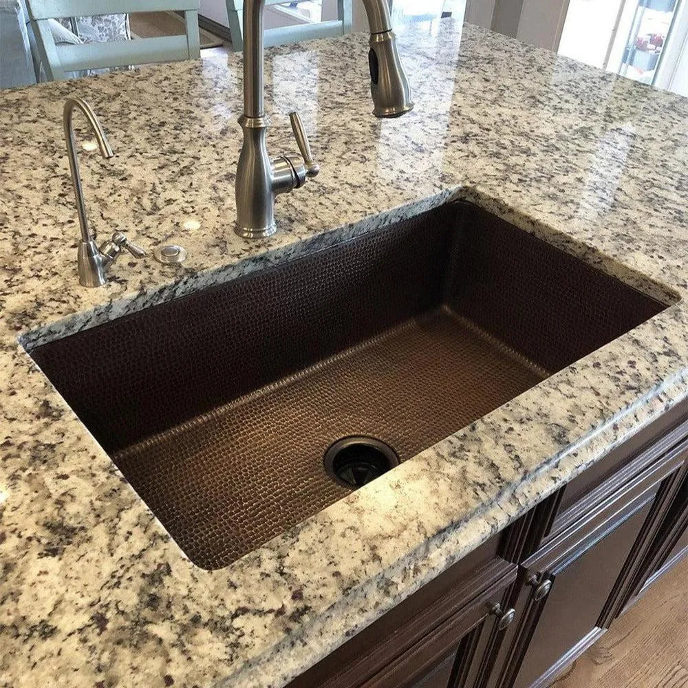 Premier Copper Hammered Copper Single Basin Kitchen Sink
