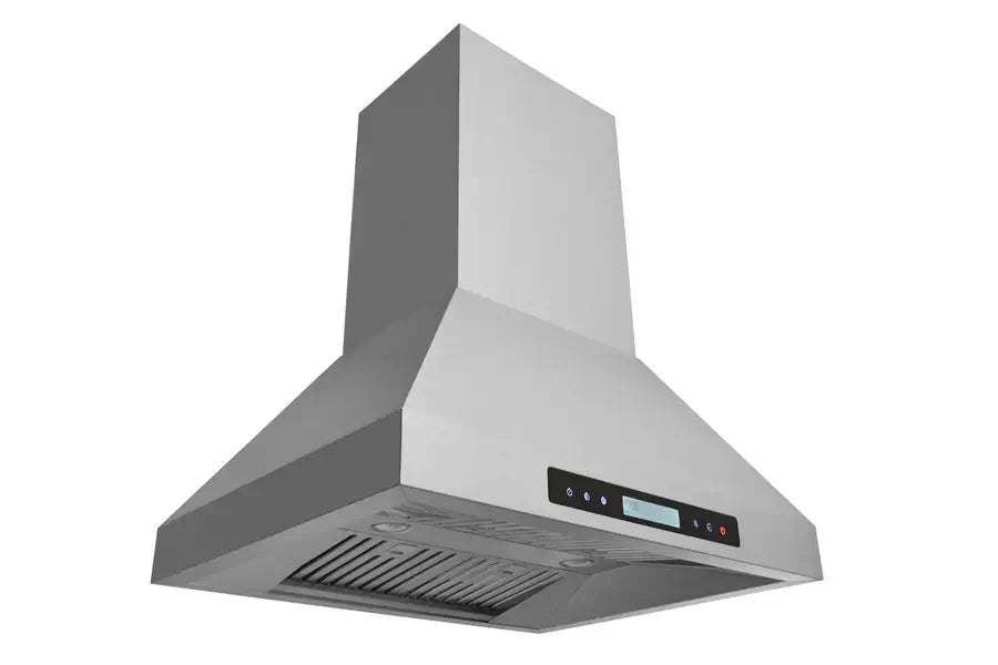 Hauslane Chef Ducted Stainless Steel Island Mount Range Hood (IS-500SS) side, under.