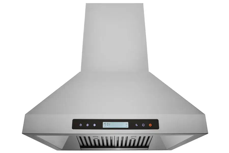 Hauslane Chef Ducted Stainless Steel Island Mount Range Hood (IS-500SS) front, under.