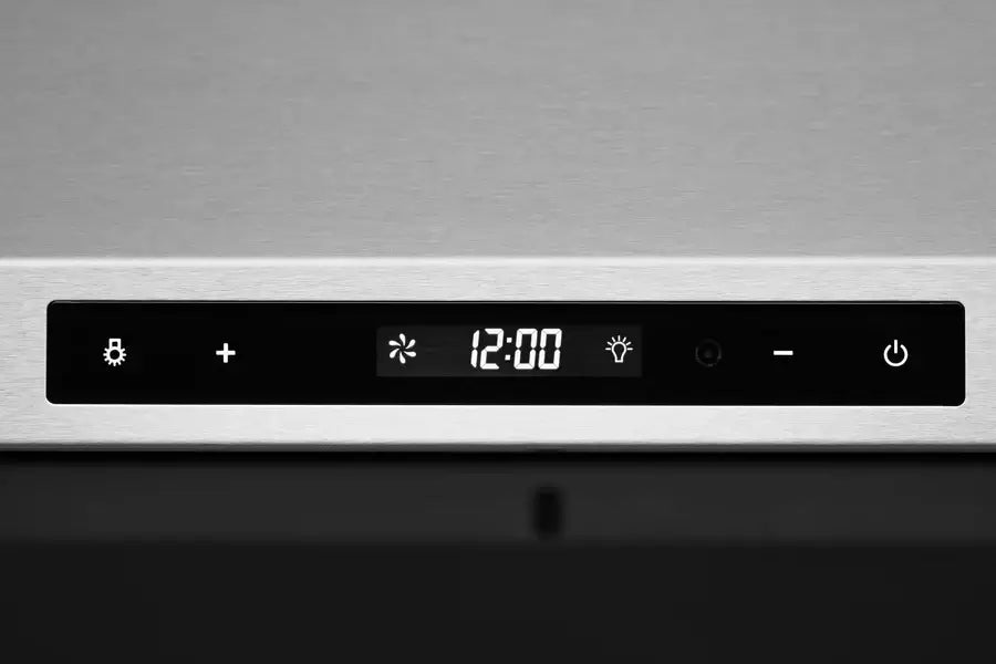 Hauslane Chef Convertible Stainless Steel Wall Mount Range Hood (WM-538SS) touch controls close-up.