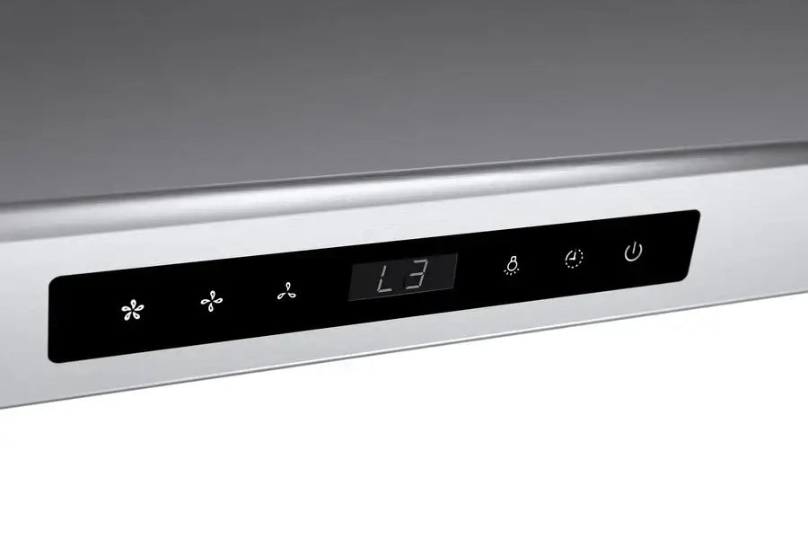 Hauslane Chef 30 in. Ducted Stainless Steel Under Cabinet Range Hood (UC-PS10SS-30) touch controls.