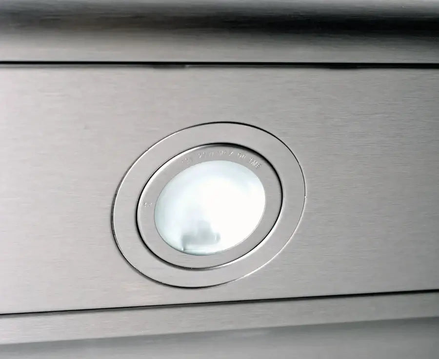 Hauslane Chef 30 in. Ducted Stainless Steel Under Cabinet Range Hood (UC-C400SS-30) close-up, lighting.