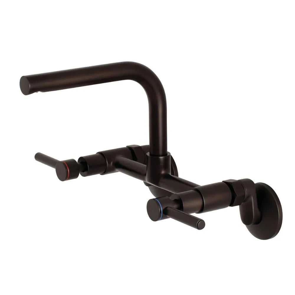 Kingston Brass Concord 8 in. Adjustable Center Wall Mount Kitchen Faucet (KS812) Oil Rubbed Bronze