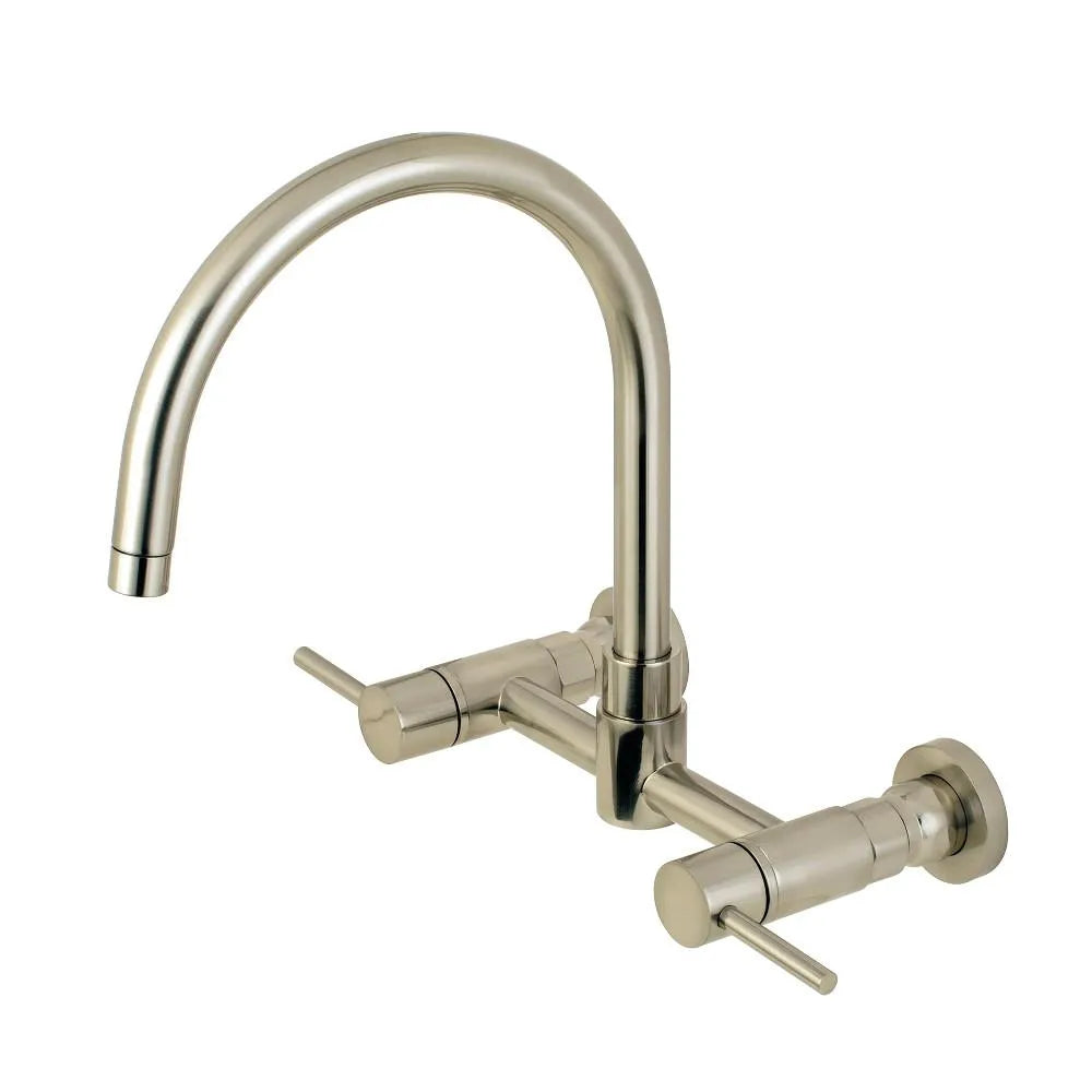Kingston Brass Concord 8 in. Centerset Wall Mount Kitchen Faucet (KS8175) Brushed Nickel