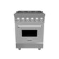 ZLINE 24 in. 2.8 cu. ft. Legacy Dual Fuel Range with 4 Burner Gas Cooktop and Electric Convection Oven in Stainless Steel (RA24)