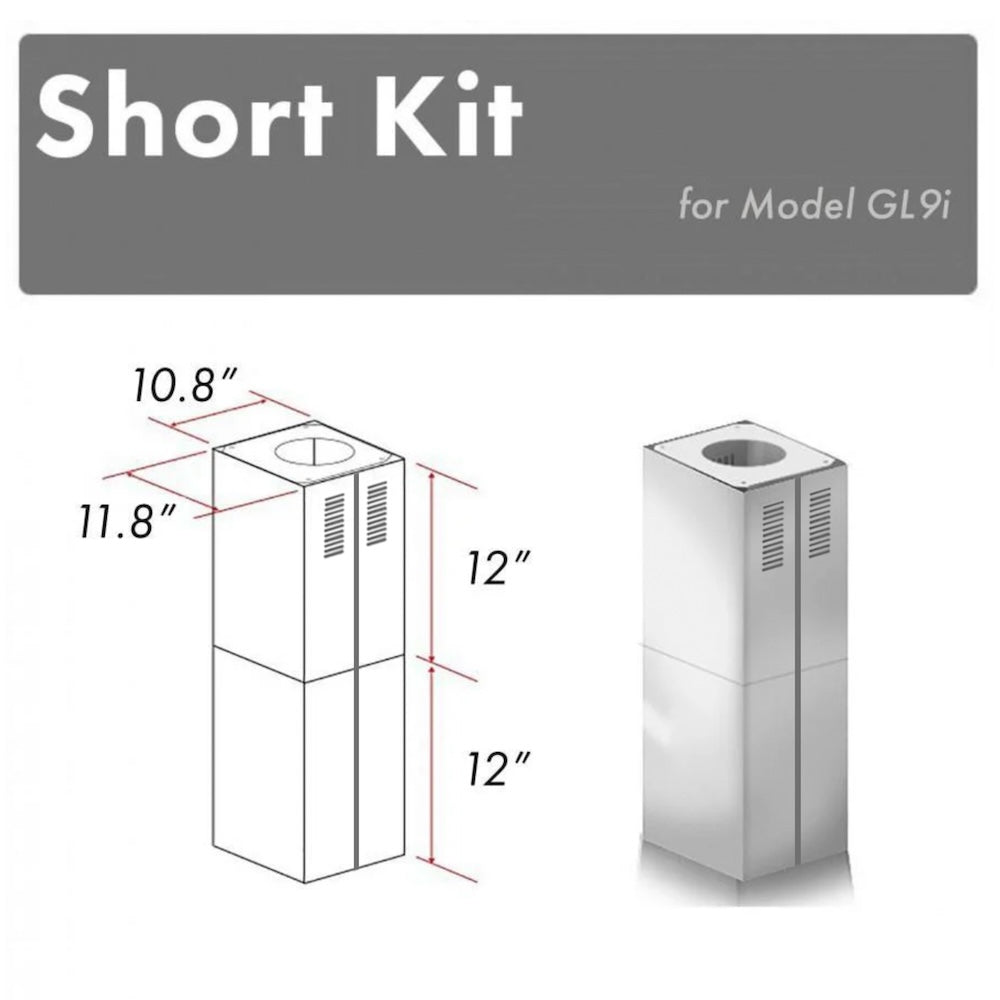 ZLINE 2-12 in. Short Chimney Pieces for 7 ft. to 8 ft. Ceilings (SK-GL9i) main image.