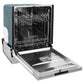ZLINE 24 in. Stainless Steel Top Control Built-In Dishwasher with Stainless Steel Tub and Traditional Style Handle, 52dBa (DW-304-H-24) side, open.