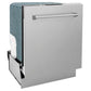 ZLINE 24 in. Stainless Steel Top Control Built-In Dishwasher with Stainless Steel Tub and Traditional Style Handle, 52dBa (DW-304-H-24) side, closed.