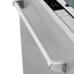 ZLINE 24 in. Stainless Steel Top Control Built-In Dishwasher with Stainless Steel Tub and Traditional Style Handle, 52dBa (DW-304-H-24) close-up, door with panel and top controls from above.