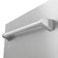 ZLINE 24 in. Stainless Steel Top Control Built-In Dishwasher with Stainless Steel Tub and Traditional Style Handle, 52dBa (DW-304-H-24) close-up, handle from below.