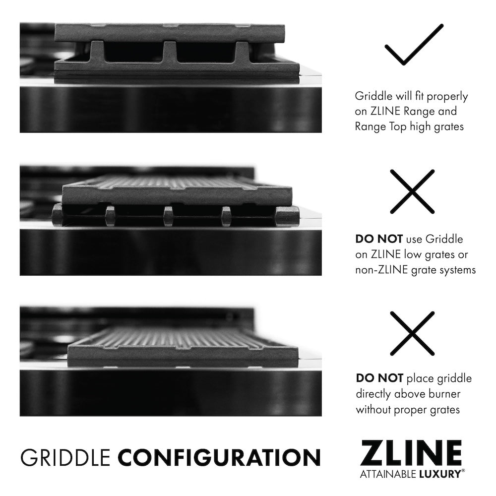 ZLINE 30 in. Porcelain Gas Stovetop with 4 Gas Brass Burners and Griddle (RT-BR-GR-30) 