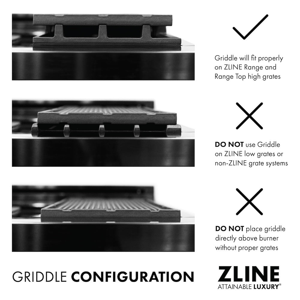 ZLINE 30 in. Porcelain Gas Stovetop with 4 Gas Burners and Griddle (RT-GR-30)
