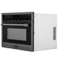 ZLINE 24 in. 1.6 cu ft. Built-in Convection Microwave Oven in Gun Metal with Speed and Sensor Cooking (MWO-24-GM) side, closed.