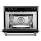 ZLINE 24 in. 1.6 cu ft. Built-in Convection Microwave Oven in Gun Metal with Speed and Sensor Cooking (MWO-24-GM) front, open.