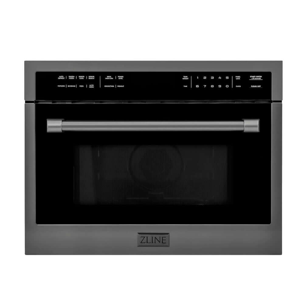 ZLINE 24 in. 1.6 cu ft. Built-in Convection Microwave Oven in Gun Metal with Speed and Sensor Cooking (MWO-24-GM) main image.