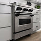 ZLINE Autograph Edition 30 in. 4.0 cu. ft. Legacy Dual Fuel Range with 4 Burner Gas Cooktop and Electric Convection Oven in Stainless Steel and Matte Black Accents, Open Box-Good Condition