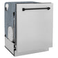 ZLINE Autograph Edition 24 in. Monument Dishwasher in Stainless Steel with Matte Black Handle (DWMTZ-304-24-MB) side, closed.
