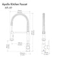 ZLINE Autograph Edition Apollo Pull Down Spring Single Handle Kitchen Faucet in Brushed Nickel and Champagne Bronze (APL-KF-ZBNCB) dimensional diagram.