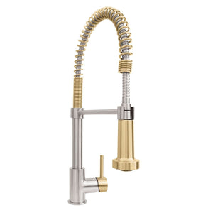ZLINE Autograph Edition Apollo Pull Down Spring Single Handle Kitchen Faucet in Brushed Nickel and Champagne Bronze (APL-KF-ZBNCB) main image.