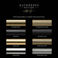 Color swatches for ZINE Autograph Edition finishes. Top to bottom: Champagne Bronze, Matte Black, Polished Gold, and Polished Nickel.