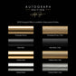 Color swatches for ZINE Autograph Edition finishes. Top to bottom: Champagne Bronze, Matte Black, Polished Gold, and Polished Nickel.