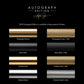 Color swatches for ZINE Autograph Edition finishes. Top to bottom: Champagne Bronze, Matte Black, Polished Gold, and Polished Nickel.